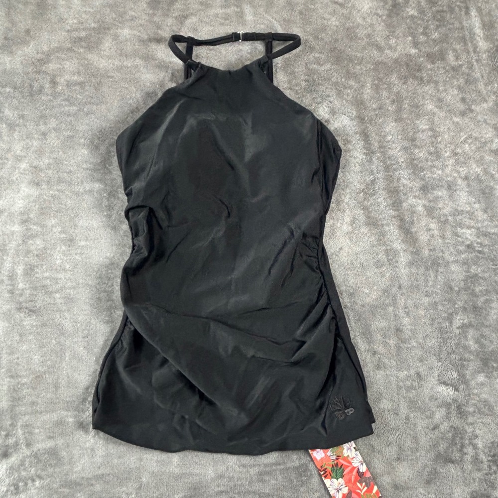 Hapari Womens Black High-Neck Strap Tankini Swim Top Size XS 1054 New